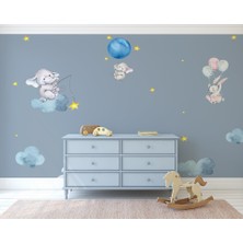 Eko Dekor Bulut ve Yıldızlar Çocuk Odası Duvar Kağıdı Vinil