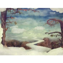 Eko Dekor Bulutlu Şehir Çocuk Odası Duvar Kağıdı Vinil