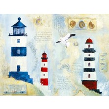 Eko Dekor Deniz Feneri Çocuk Odası Duvar Kağıdı  Kanvas Tek Parca