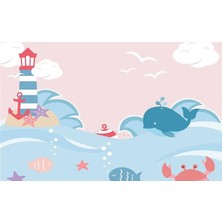 Eko Dekor Deniz Feneri Çocuk Odası Duvar Kağıdı  Kanvas Tek Parca