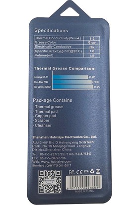 Halnziye Hy-T1 8.3 W/m·k 2 Gr. Nano Teknoloji Termal Macun