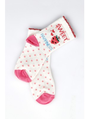Semoor Meyve Desen Kız Soket Çorap Pamuklu (Penye) 3'lü