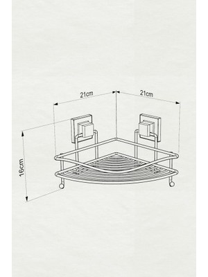 Geseus Yapışkanlı Askılı Tek Katlı Banyo Köşe Rafı Krom EF250