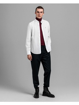 Gant Erkek Beyaz Slim Fit Broadcloth Gömlek 3046402.110