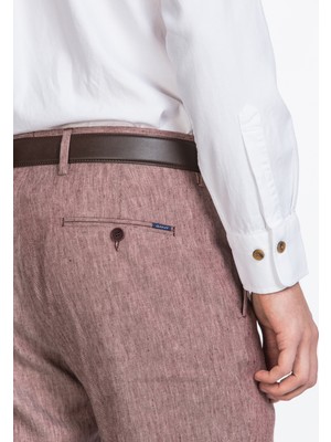 Gant Erkek Kırmızı Slim Fit Keten Pantolon