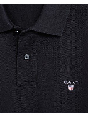 Gant Erkek Siyah Slim Fit Pique Polo 2202.5