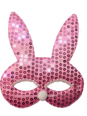 Niyet Parti - Parti Maskesi - Pullu - Kedi Figürlü Göz Maskesi - Pembe