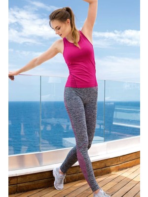 Yeni İnci İnci Gri Vişne Sporcu Tayt Alt Üst Takım Yoga-Fitness-Pilates-Koşu Kadın Rahat Tasarım