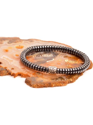 Taş Sandığı Hematit Taşı Bileklik - 2 x 6 mm