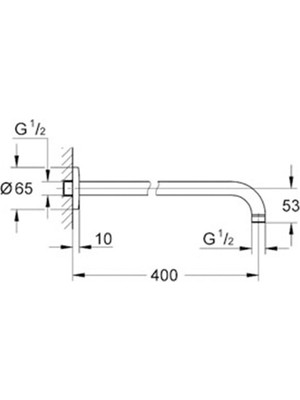 Grohe Baucontemporay Tepe Dusu Dirsegi 400 mm  27851000