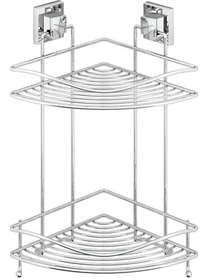 Tekno-tel Easyfıx Askılı 2 Katlı Banyo Köşe Rafı Krom EF253