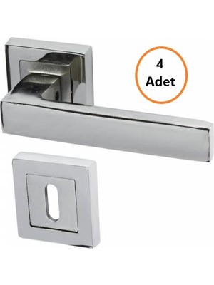 Nobel Avanti Nikel Saten Kare Rozetli Oda Kapı Kolu-4 Takım