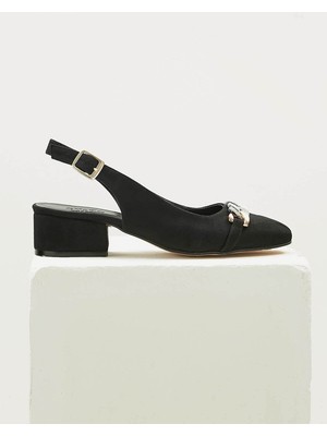 Mio Gusto Monica Siyah Kısa Topuklu Ayakkabı