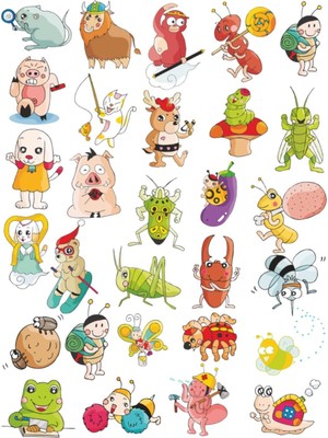 Sticker Master Hayvanlar-2 Çocuk Odası Sticker Oto Motor Pc Etiket