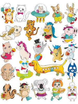 Sticker Master Hayvanlar Çocuk Odası Sticker Oto Motor Pc Etiket