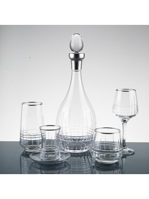 Ucuzcuyuz Avm 61 Parça 12 Kişilik Gümüş El Dekor Kesme Su Takımı