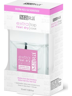 Mara Ekstra Hızlı Kuruyan Şeffaf Oje Üst Kaplama - 15 ml