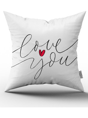 Cango Home Love You Dijital Baskılı Kırlent Kılıfı CGH336