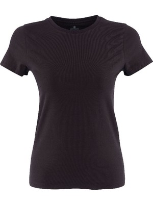 Lumberjack CT129  C Neck  Siyah Kadın Kısa Kol T-Shirt