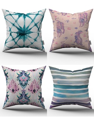 Cango Home 4'lü Kırlent Kılıfı Seti - 43X43 cm - 049