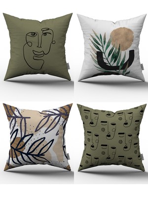 Cango Home 4'lü Kırlent Kılıfı Seti - 43X43 cm - 053