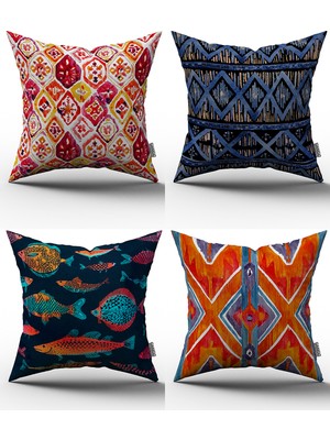 Cango Home 4'lü Kırlent Kılıfı Seti - 43X43 cm - 063