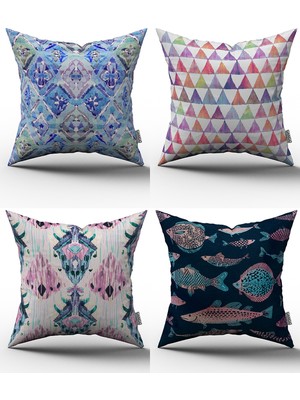 Cango Home 4'lü Kırlent Kılıfı Seti - 43X43 cm - 068