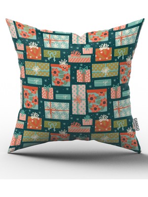 Cango Home Yılbaşı Temalı Dijital Baskılı Kırlent Yastık Kılıfı CGH292