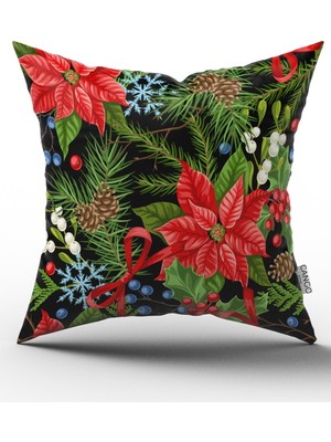 Cango Home Yılbaşı Temalı Dijital Baskılı Kırlent Yastık Kılıfı CGH304