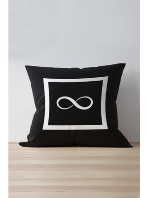 Cango Home Harfli Kırlent Yastık Kılıfı -Sonsuz- 43X43 cm