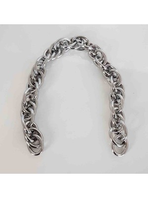 Angel Çanta Aksesuar 35 cm Çift Halka Döngülü Zincir Gümüş Renk