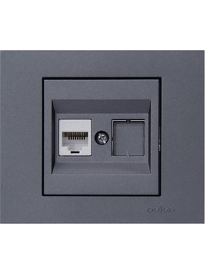 Ovivo Grano Füme Nümeris Telefon Prizi+Çerçeve (1XRJ11-CAT 3)