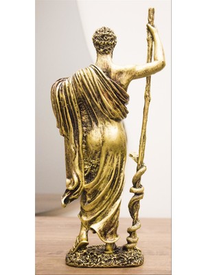 Antioch Artdesign Hipokrat Biblo Tasarım Gold Heykel 30 cm Ev Dekor