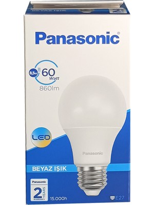 Panasonic 8.5 W – 60 W  3'lü LED Ampul E-27 Duy Beyaz Işık