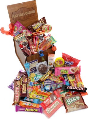 Nostaljik Lezzetler Ahşap Hediye Kutusu Büyük Boy ( Hayırlı Olsun )