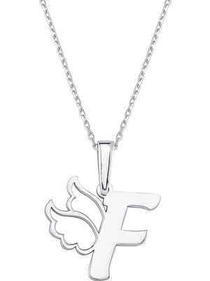 Altın Sepeti Gümüş F Harfi Melek Kanatlı Kolye G865KLF