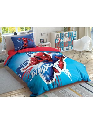 Taç Spiderman Light City Glow Tek Kişilik Nevresim Takımı