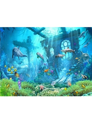 Eko Dekor 3D Akvaryum Kayıp Şehir Çocuk Odası Duvar Kağıdı Vinil