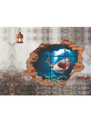 Eko Dekor 3D Köpek Balığı Görseli Duvar Kağıdı Vinil