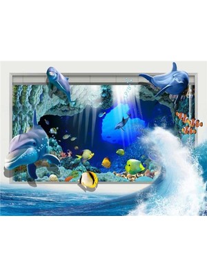 Eko Dekor Akvaryum Görseli Çocuk Odası 3D Duvar Kağıdı Vinil