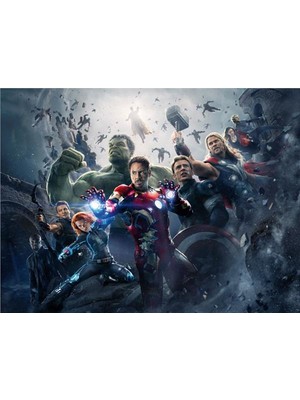 Eko Dekor Avengers Çocuk Odası Duvar Kağıdı  Kanvas Tek Parca