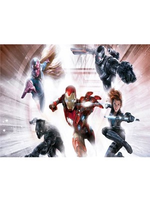 Eko Dekor Avengers Çocuk Odası Duvar Kağıdı  Kanvas Tek Parca