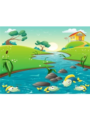 Eko Dekor Balık Ailesi Çocuk Odası Duvar Kağıdı Vinil
