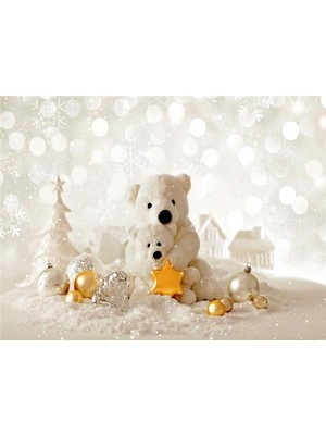 Eko Dekor Beyaz Ayıcık Çocuk Odası Duvar Kağıdı  Kanvas Tek Parca