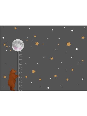 Eko Dekor Boy Ölçer Ayıcıklı Çocuk Odası Duvar Kağıdı Vinil
