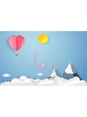 Eko Dekor Bulut Desenli Çocuk Odası Duvar Kağıdı  Kanvas Tek Parca