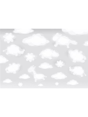 Eko Dekor Bulut Görselli Hayvanlar Alemi Çocuk Odası Duvar Kağıdı  Vinil