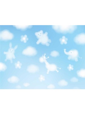 Eko Dekor Bulut Görselli Hayvanlar Alemi Çocuk Odası Duvar Kağıdı  Vinil