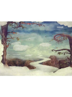 Eko Dekor Bulutlu Şehir Çocuk Odası Duvar Kağıdı Vinil