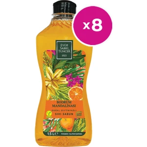 Eyüp Sabri Tuncer Bodrum Mandalinası Doğal Zeytinyağlı Sıvı Sabun 1,5 lt x 8 Adet